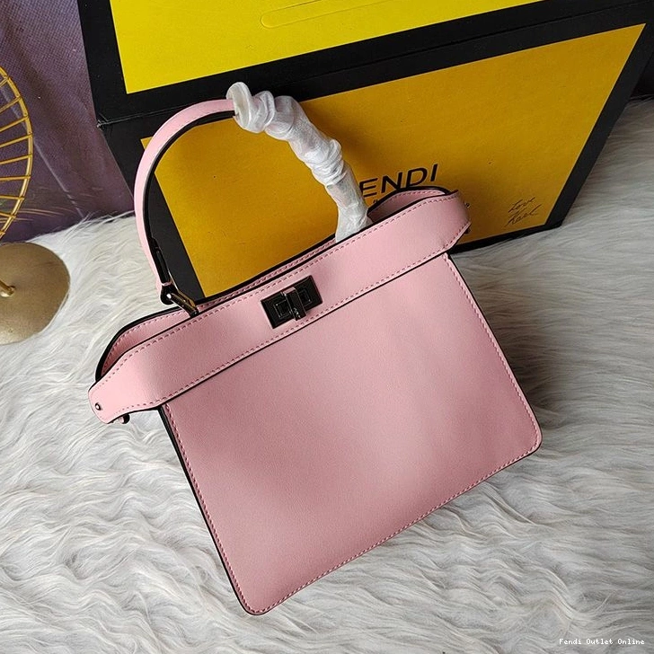 Affordable ISeeU Petite Fendi Bag Leather Pink In Nappa Peekaboo 0814